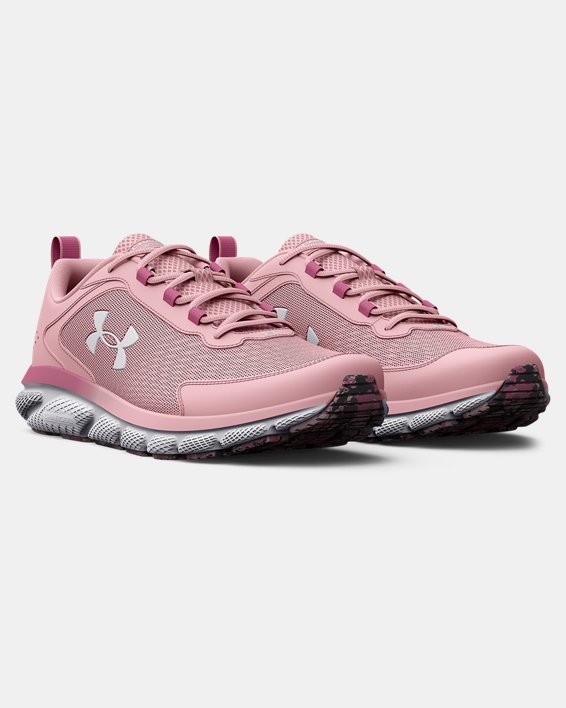 Women's UA Charged Assert 9 Marble Wide D Running Shoes, Pink, pdpMainDesktop image number 3